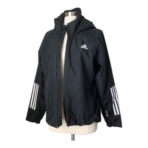 Adidas Women's 3-Stripes Rain Rdy Jacket Black H65759 Flaw: Missing Zipper Pull